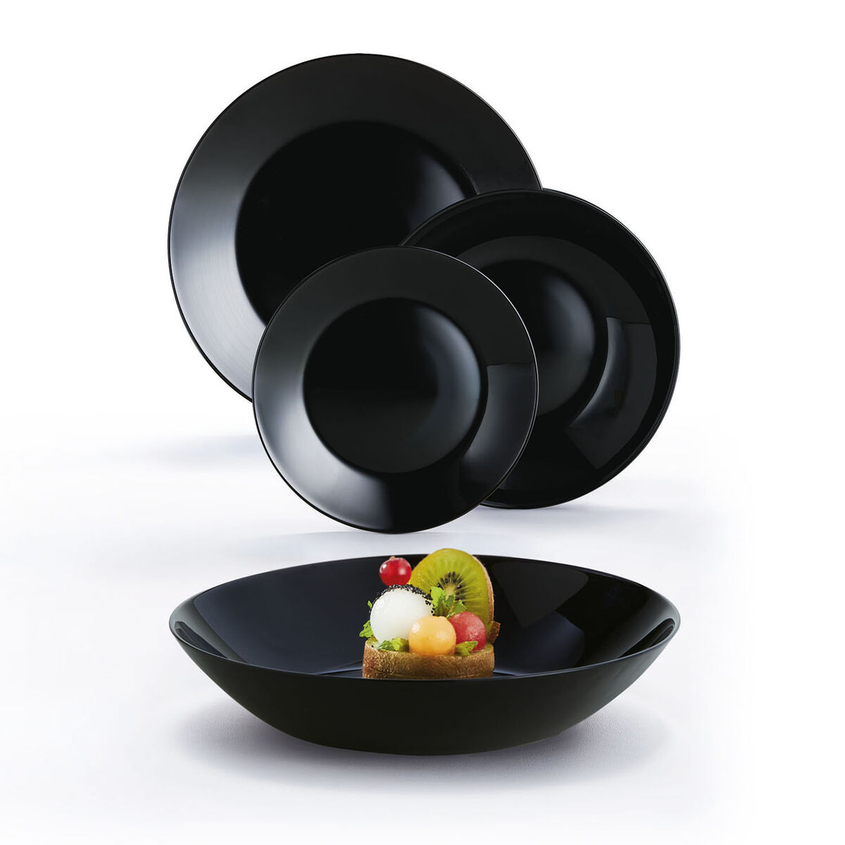Servisesett Arcopal Zelie Black Svart 12 Deler